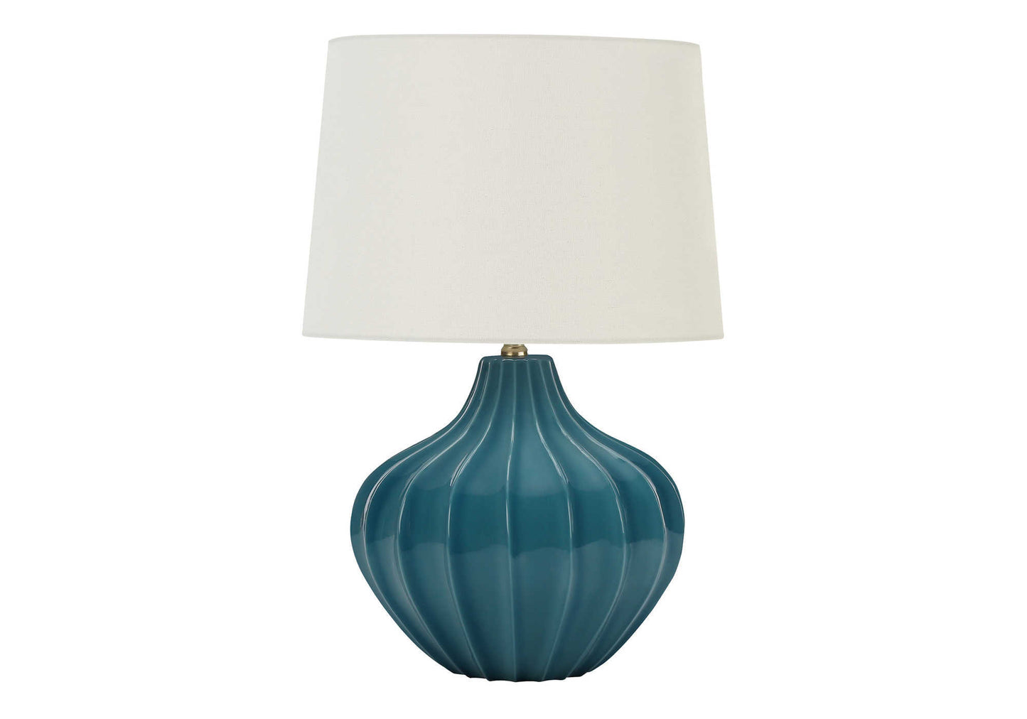 LIGHTING - 24"H TABLE LAMP BLUE CERAMIC  / IVORY SHADE