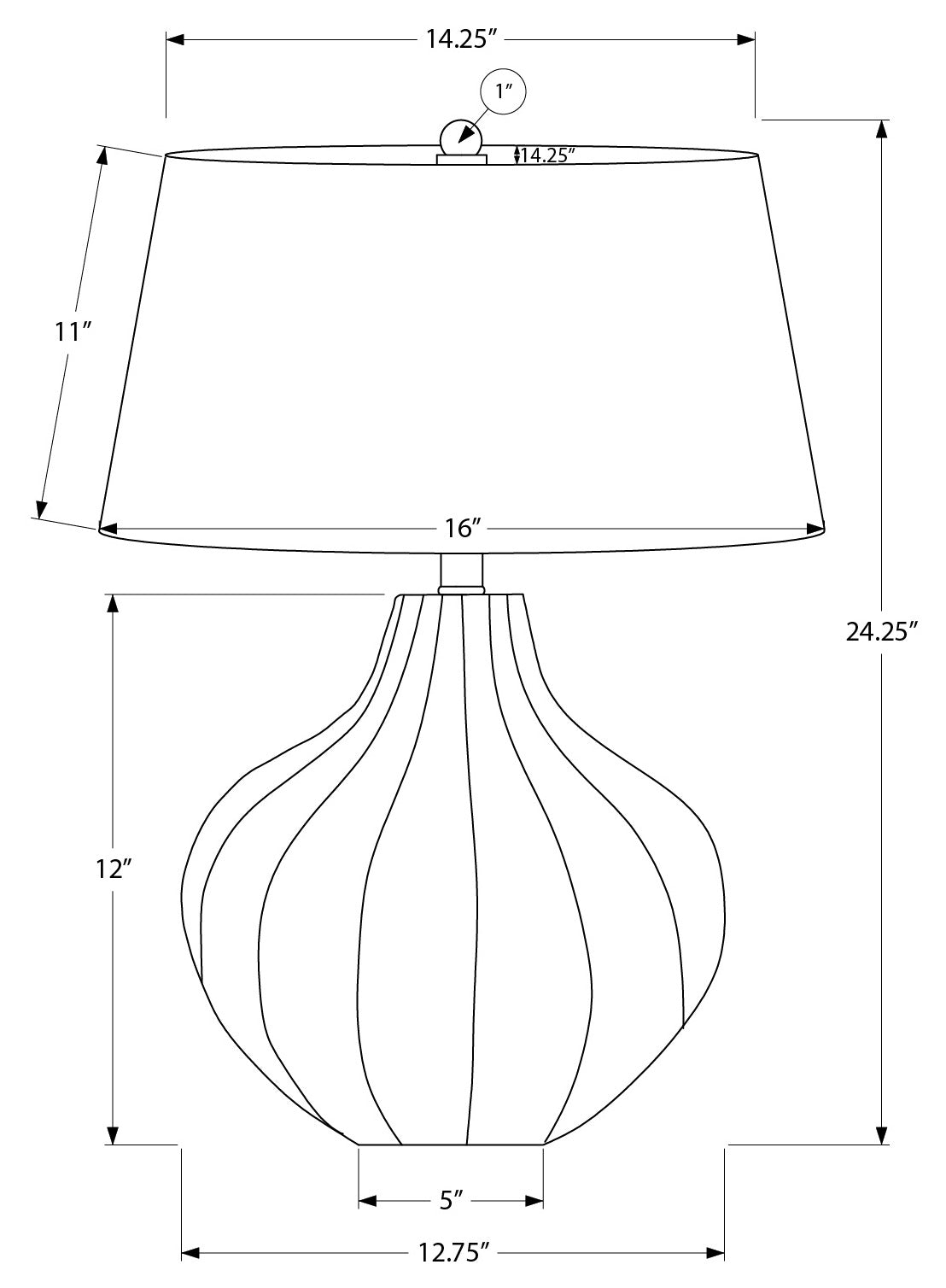 LIGHTING - 24"H TABLE LAMP BLUE CERAMIC  / IVORY SHADE