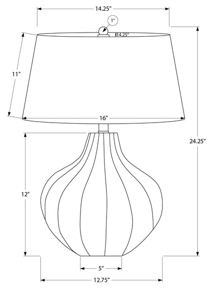 LIGHTING - 24"H TABLE LAMP BLUE CERAMIC  / IVORY SHADE