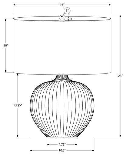 LIGHTING - 23"H TABLE LAMP BLACK CERAMIC / BLACK SHADE