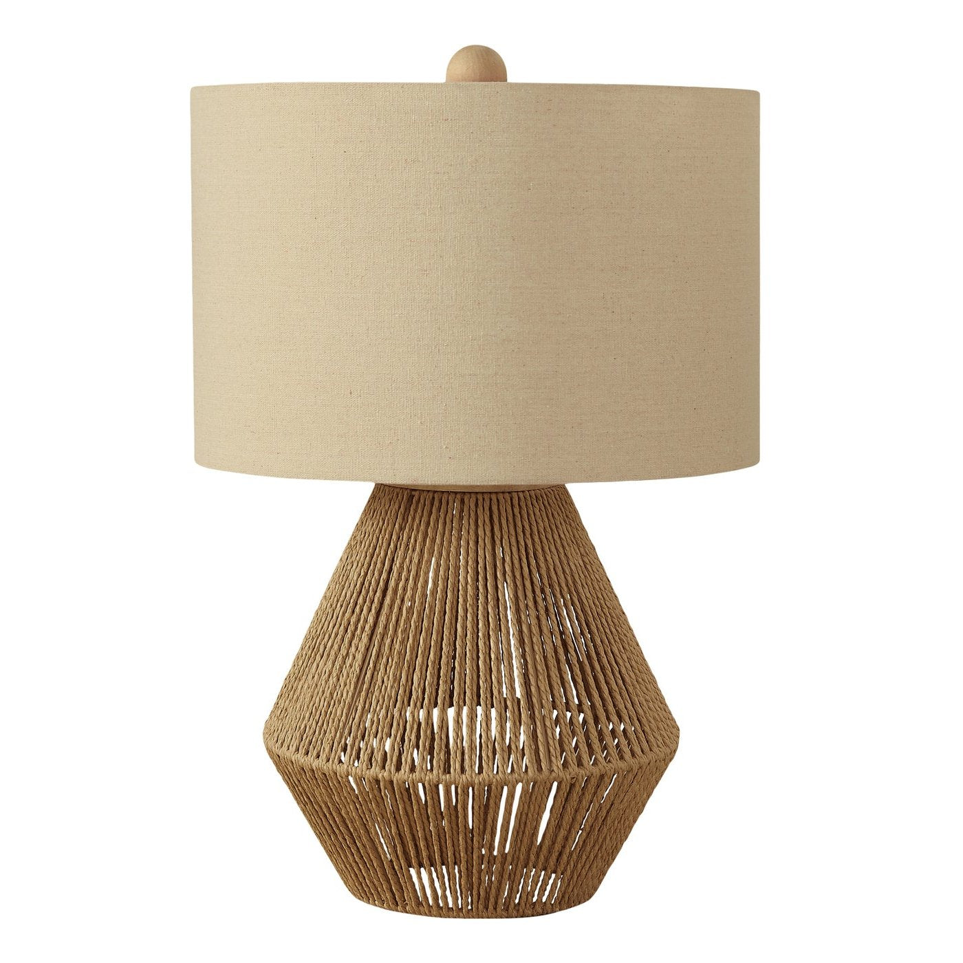 LIGHTING - 22"H TABLE LAMP BROWN ROPE / BEIGE SHADE