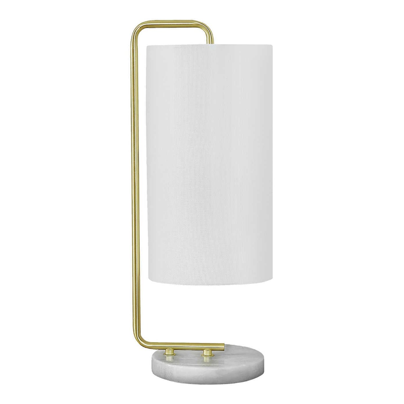 LIGHTING - 20"H TABLE LAMP WHITE MARBLE / IVORY SHADE