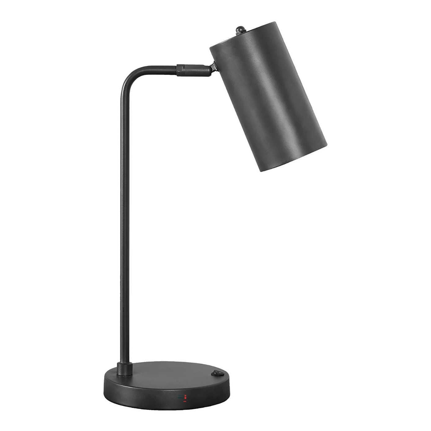 LIGHTING - 18"H DESK/TABLE LAMP GREY METAL / GREY SHADE / USB