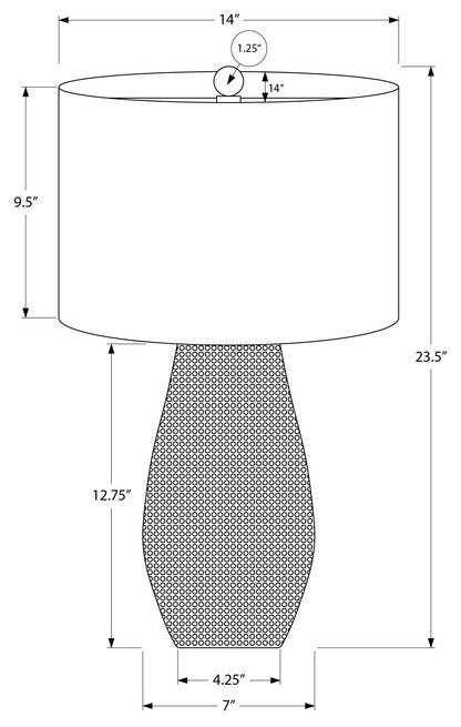 LIGHTING - 24"H TABLE LAMP GREY RESIN / IVORY SHADE