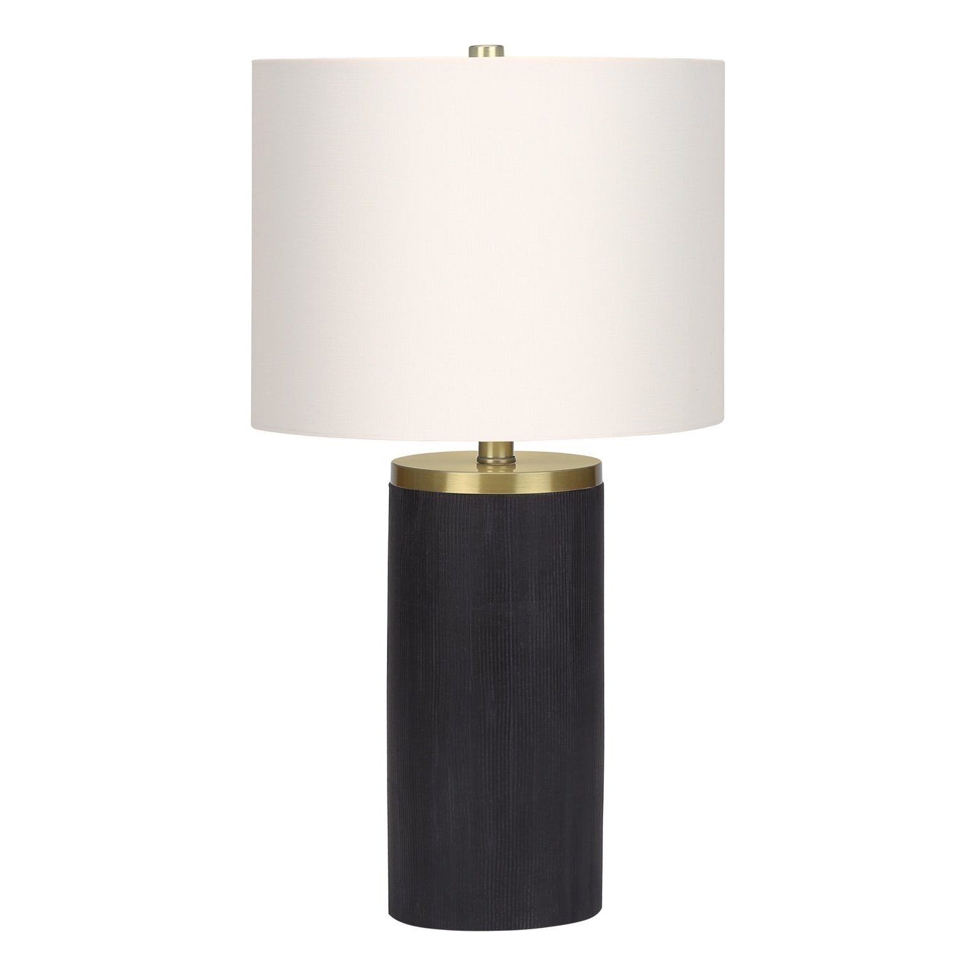 LIGHTING - 24"H TABLE LAMP BLACK CONCRETE / IVORY SHADE