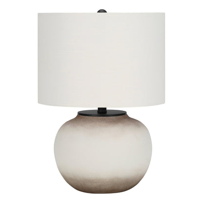 LIGHTING - 21"H TABLE LAMP CREAM CERAMIC / IVORY SHADE