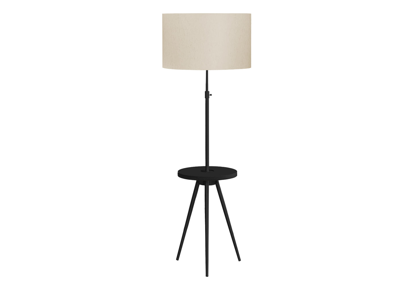 LIGHTING - 63"H TRIPOD FLOOR LAMP BLACK METAL / USB