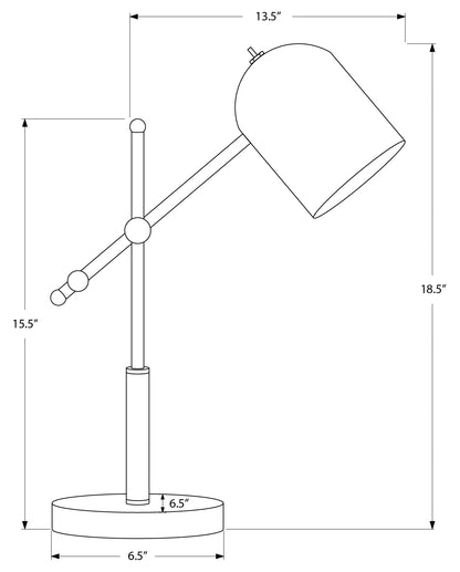 LIGHTING - 18"H DESK LAMP BRASS METAL / BLACK SHADE