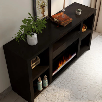 Urban Loft 62" Fireplace TV Stand. Dark Mocha