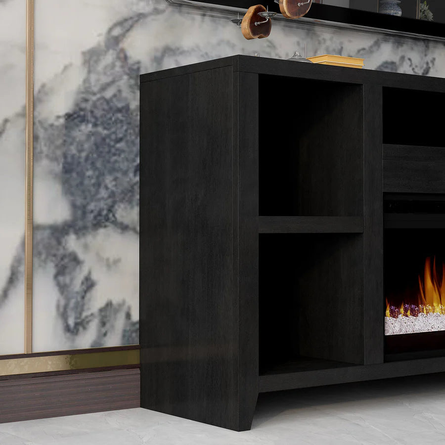 Urban Loft 62" Fireplace TV Stand. Dark Mocha