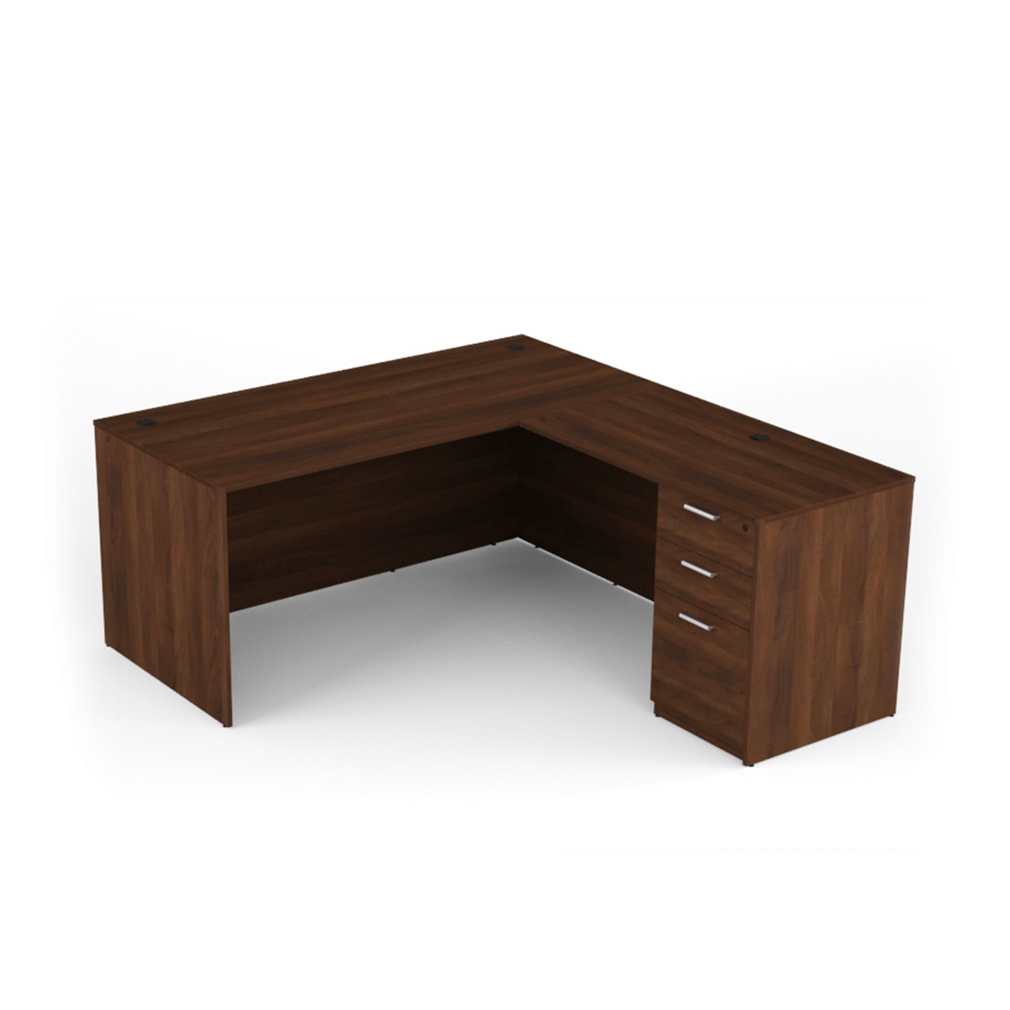 Kai Reversible L-Desk with Single Full Pedestal (71x72)