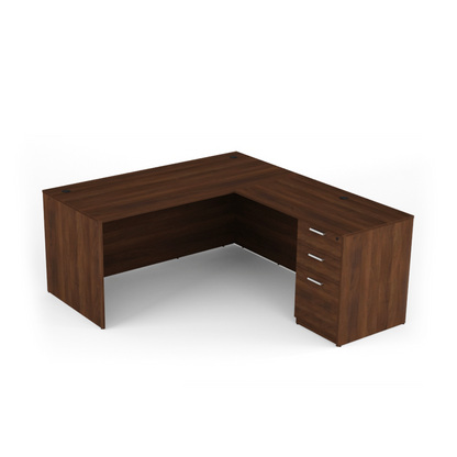 Kai Reversible L-Desk with Single Full Pedestal (71x72)