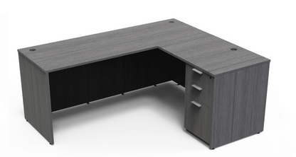 Kai Reversible L-Desk with Single Full Pedestal (71x72)