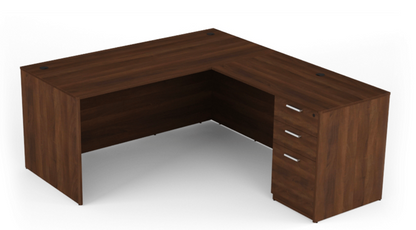 Kai Reversible L-Desk with Single Full Pedestal (71x72)