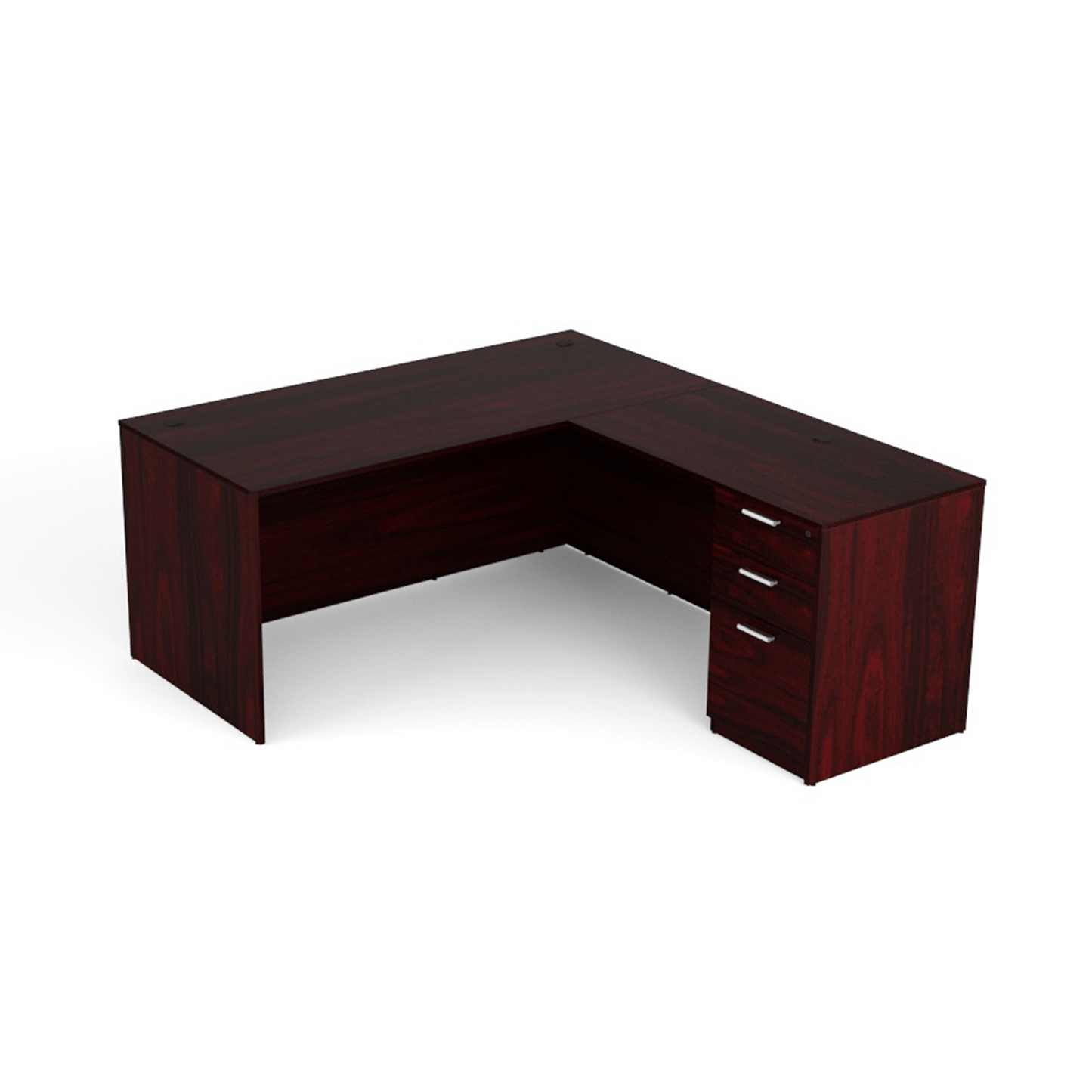 Kai Reversible L-Desk with Single Full Pedestal (66x78)