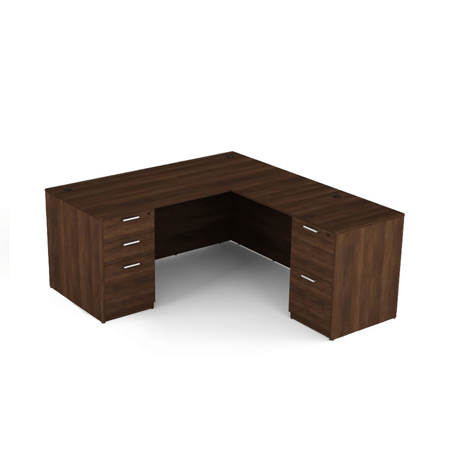 Kai Reversible L-Desk with Double Full Pedestals. Five Color Choices 71x84