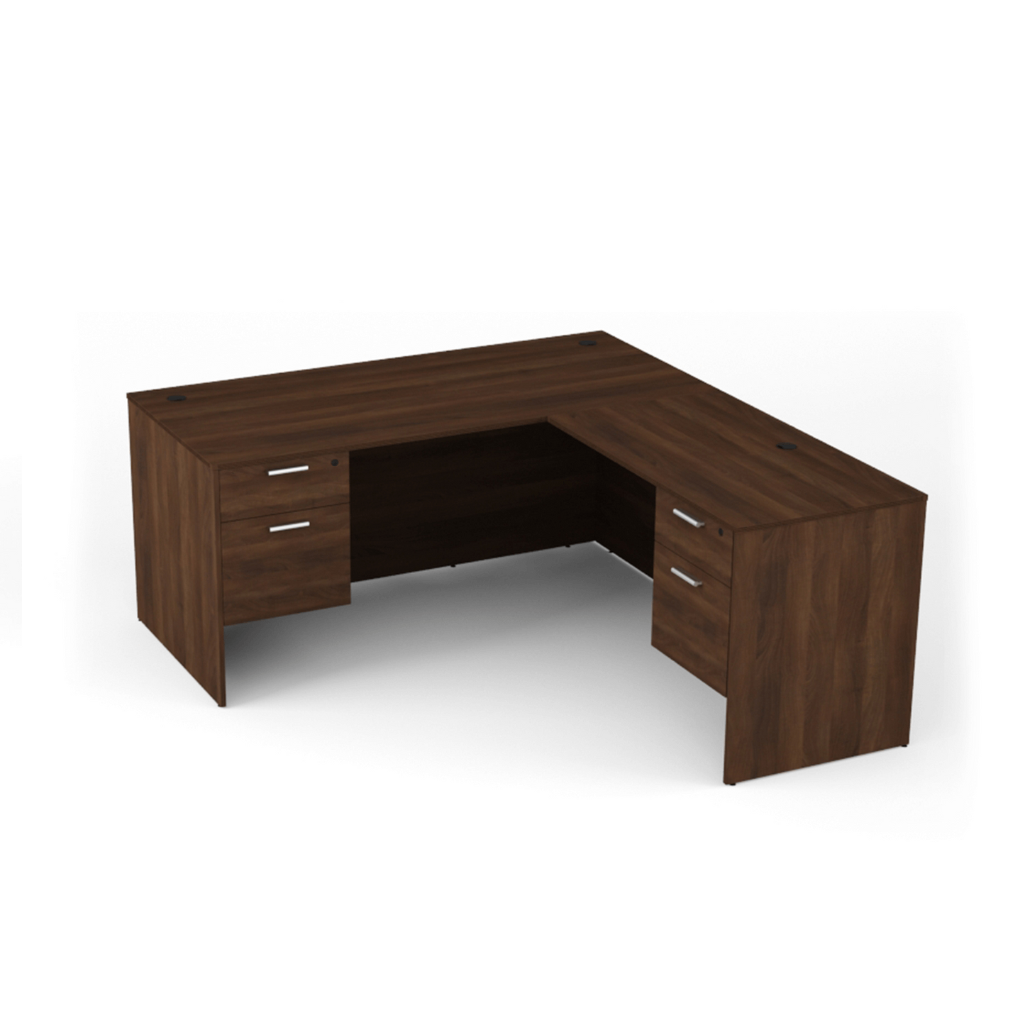 Kai Reversible L-Desk with Double Suspended Pedestals (66x78)