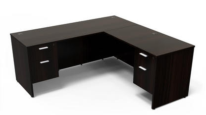 Kai Reversible L-Desk with Double Suspended Pedestals (66x78)