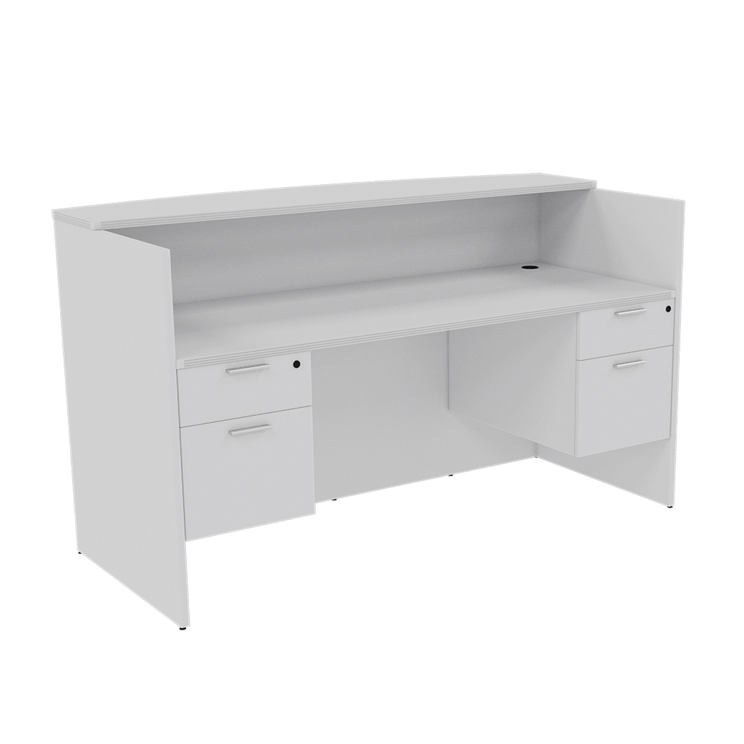 Kai Reception Desk with Double Suspended Pedestals, 30″ x 71″