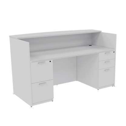 Kai Reception Desk with Double Full Pedestals, 30″ x 71″