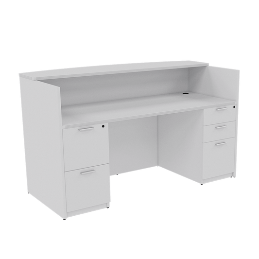 Kai Reception Desk with Double Full Pedestals, 30″ x 71″