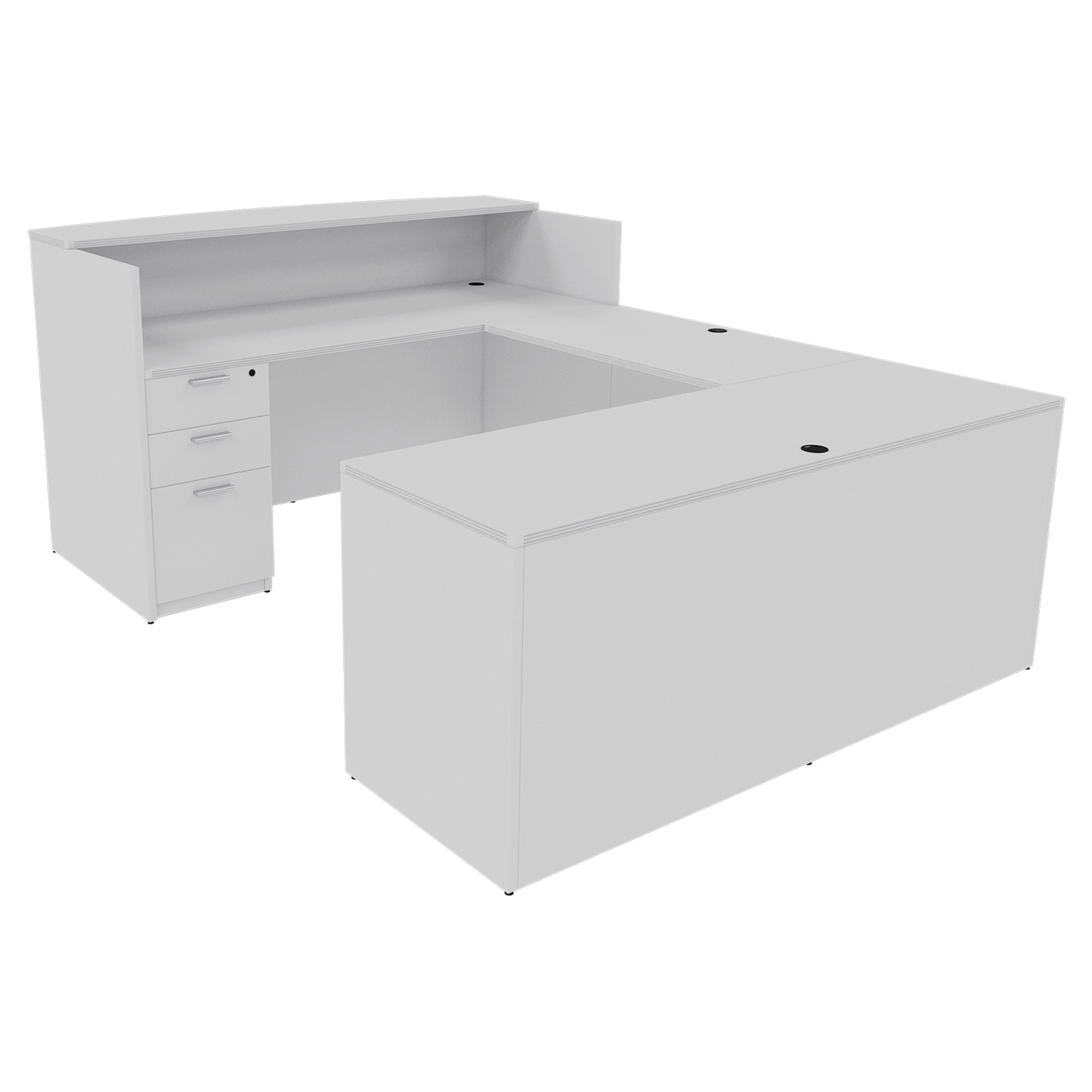 Kai U Shaped Reception Desk with Double Full Pedestals, 71″ x 102″