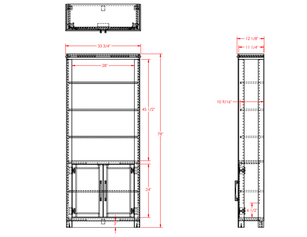 Tybee 78" Bookcase with Doors