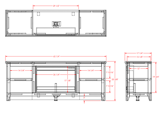 Studio 65" Fireplace TV Stand