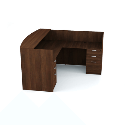 Kai L Shaped Reception Desk with Double Full Pedestals, 71″ x 72″