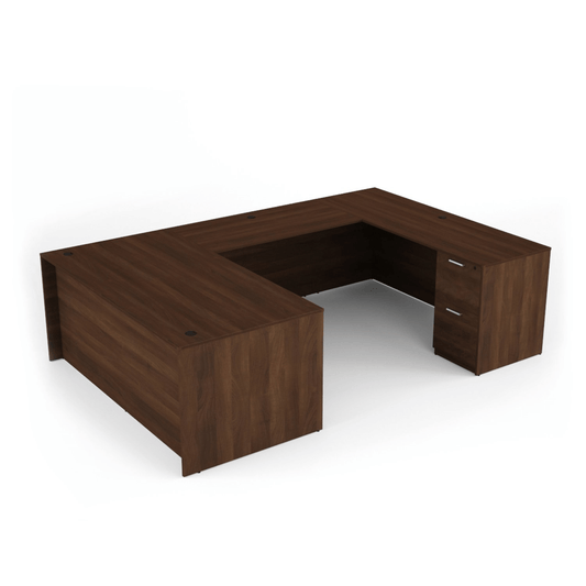 i5 Industries Kai Collection U Shaped Desk with Double Full Pedestals, 66″ x 102″