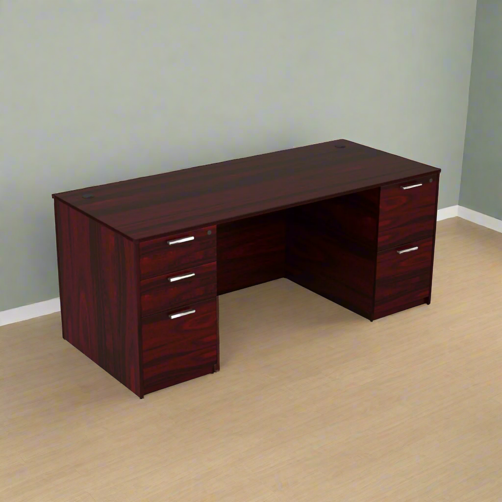 i5 Industries Kai Collection Desk with Double Full Pedestals. Five Color Choices. 30x66