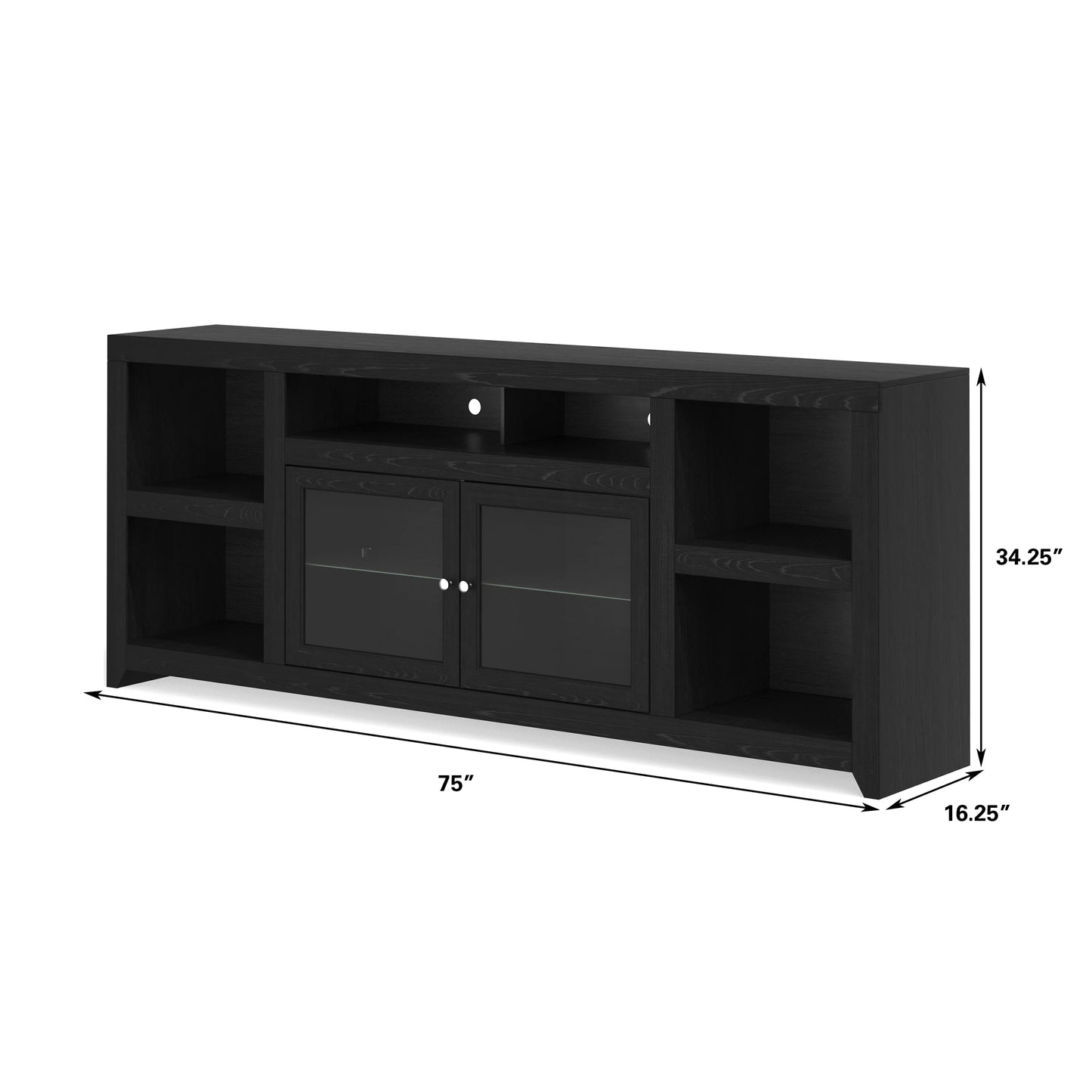 Skyline 75" TV Stand. Dark Mocha Finish