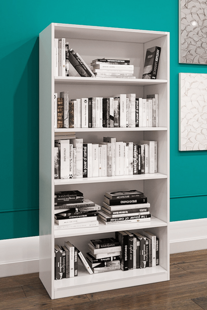 Kai Collection Matte White Bookcase with 4 Shelves