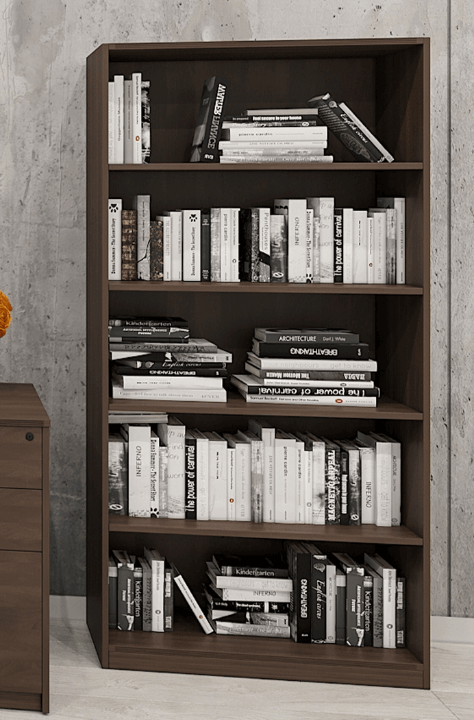 Kai Collection Walnut Bookcase with 4 Shelves