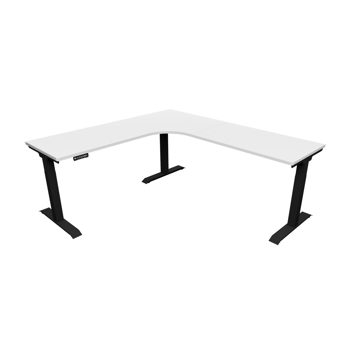 iRize Height Adjustable Reversible L-Desk with Black Base (60x60)