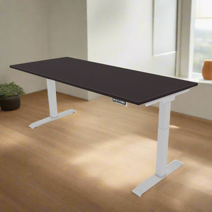 iRize Height Adjustable Desk with Silver Base (30x72)