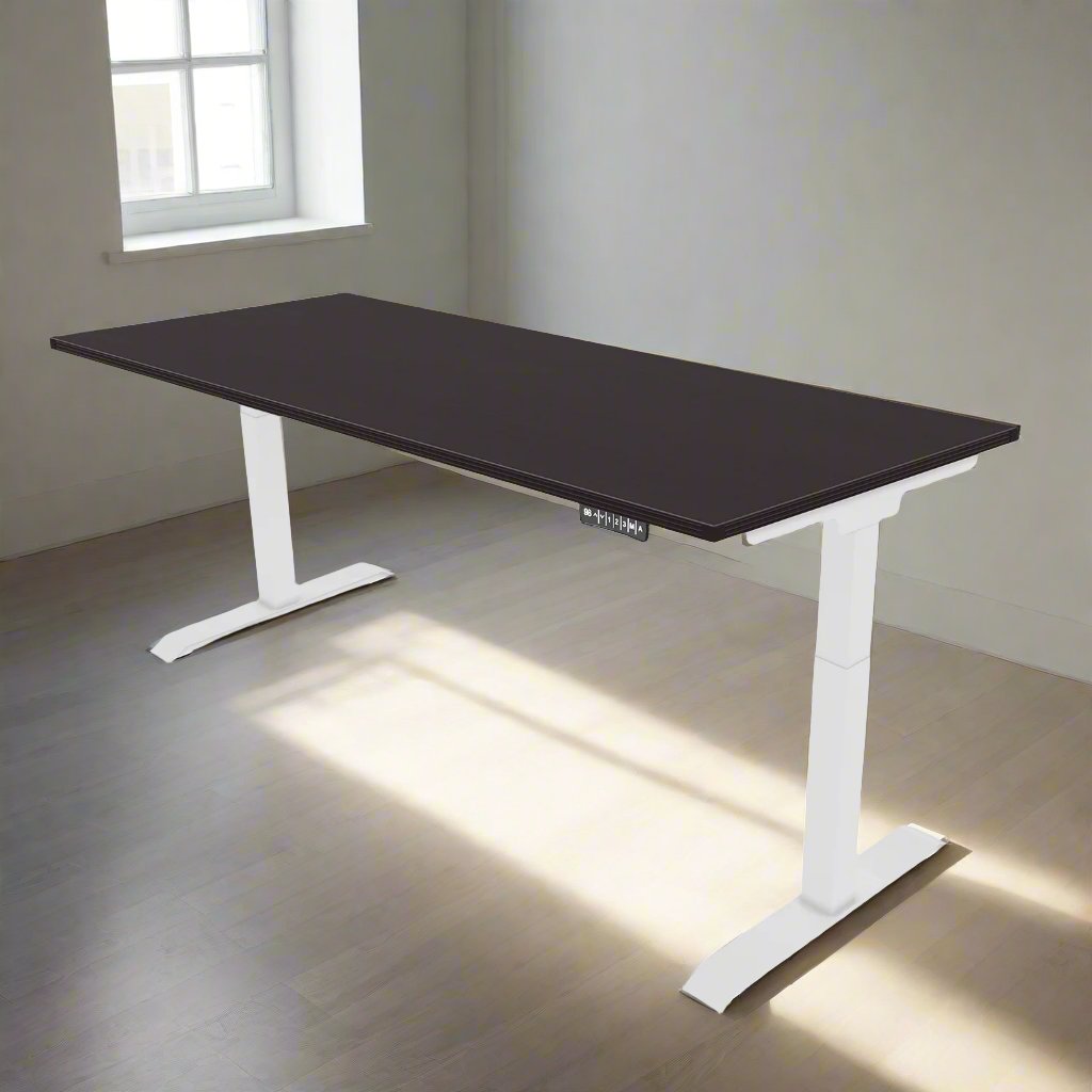 iRize Height Adjustable Desk with White Base (30x60)