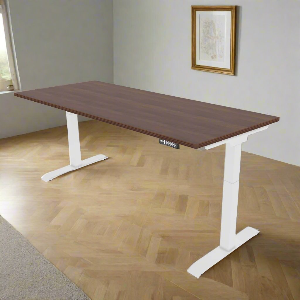 iRize Height Adjustable Desk with White Base (30x60)