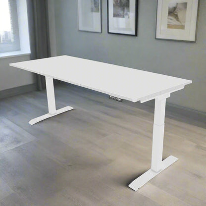 iRize Height Adjustable Desk with White Base (30x60)